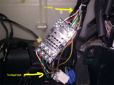 IS300 OEM head unit harness connected to relay socket